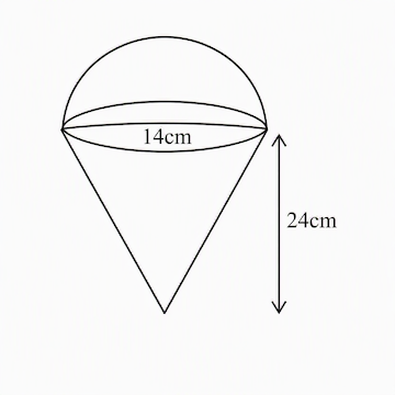 Solid made of hemisphere and cone