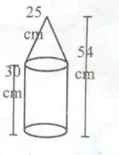 Combined solid of cylinder and cone